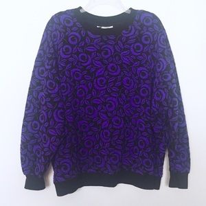 Vintage Topnotch Black & Purple Floral Sweatshirt
